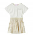 Kids' Dress with Short Sleeves Ecru 128
