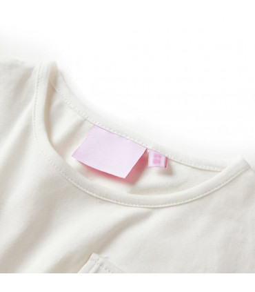 Kids' Dress with Short Sleeves Ecru 140