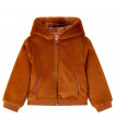 Kids' Hooded Jacket Faux Fur Cognac 92