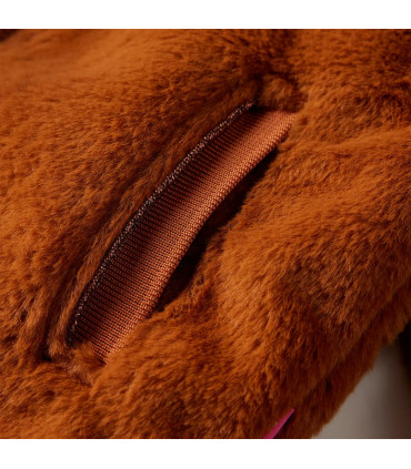 Kids' Hooded Jacket Faux Fur Cognac 92