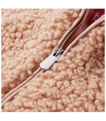 Kids' Hooded Jacket Teddy Faux Fur Light Cognac 104