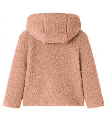 Kids' Hooded Jacket Teddy Faux Fur Light Cognac 116