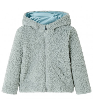 Kids' Hooded Jacket Teddy Faux Fur Mint Green 104