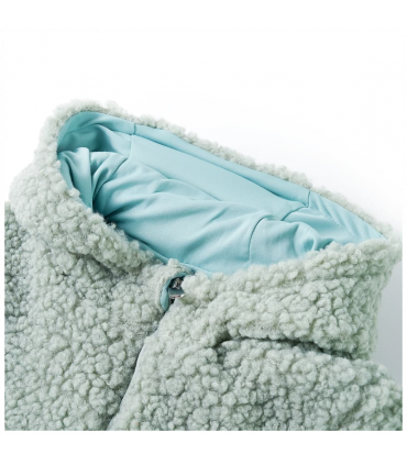 Kids' Hooded Jacket Teddy Faux Fur Mint Green 104