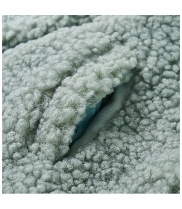 Kids' Hooded Jacket Teddy Faux Fur Mint Green 116