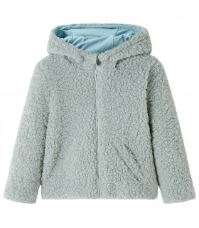 Kids' Hooded Jacket Teddy Faux Fur Mint Green 92