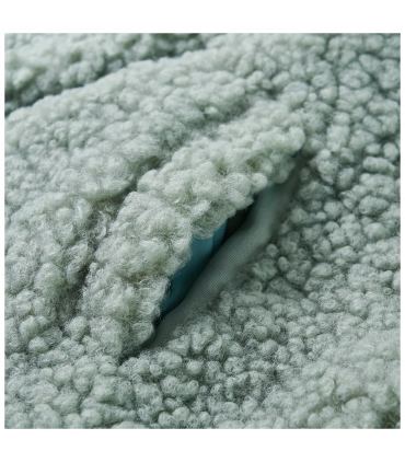 Kids' Hooded Jacket Teddy Faux Fur Mint Green 92