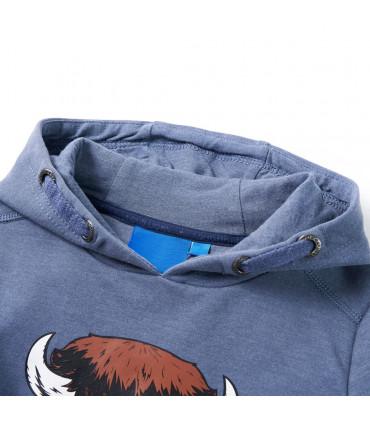 Kids' Hooded Sweatshirt Blue Melange 128