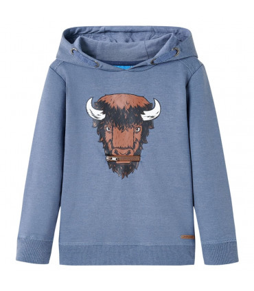 Kids' Hooded Sweatshirt Blue Melange 140