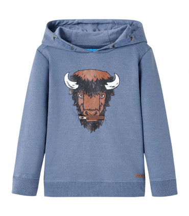 Kids' Hooded Sweatshirt Blue Melange 92