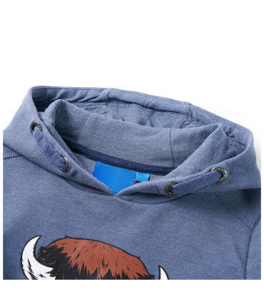 Kids' Hooded Sweatshirt Blue Melange 92