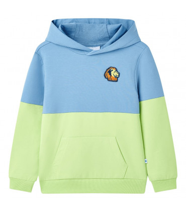 Kids' Hooded Sweatshirt Blue and Soft Yellow 104