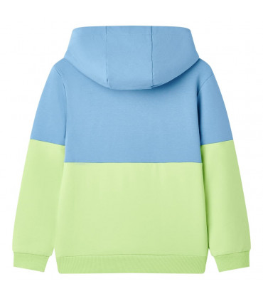 Kids' Hooded Sweatshirt Blue and Soft Yellow 92