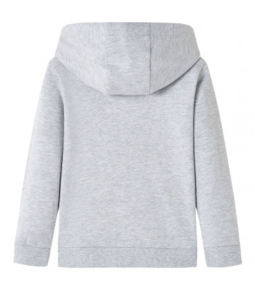 Kids' Hooded Sweatshirt Grey Melange and Orange 116