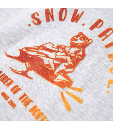 Kids' Hooded Sweatshirt Grey Melange and Orange 128