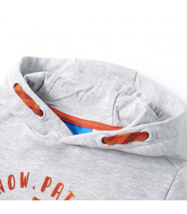 Kids' Hooded Sweatshirt Grey Melange and Orange 92
