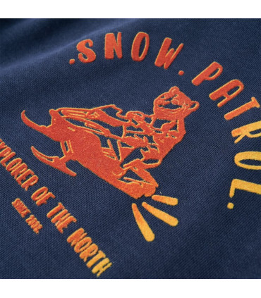 Kids' Hooded Sweatshirt Navy Melange and Orange 140