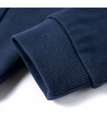 Kids' Hooded Sweatshirt Navy Melange and Orange 140