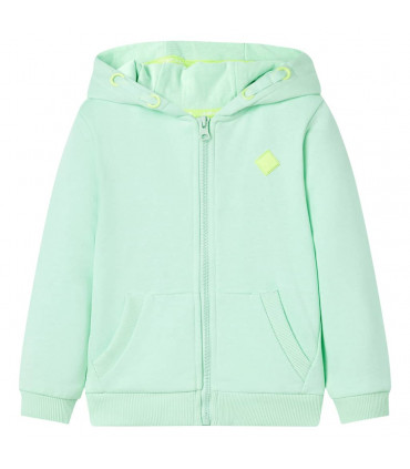 Kids' Hooded Sweatshirt with Zip Bright Green 128
