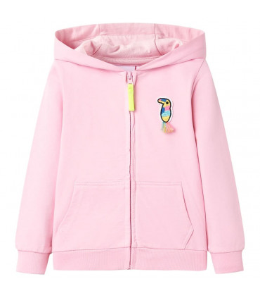 Kids' Hooded Sweatshirt with Zip Bright Pink 104