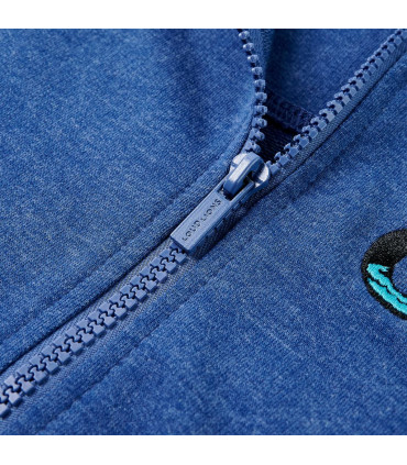 Kids' Hooded Sweatshirt with Zip Dark Blue Melange 104