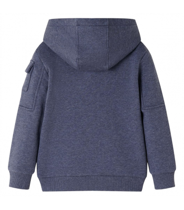 Kids' Hooded Sweatshirt with Zip Dark Blue Melange 92