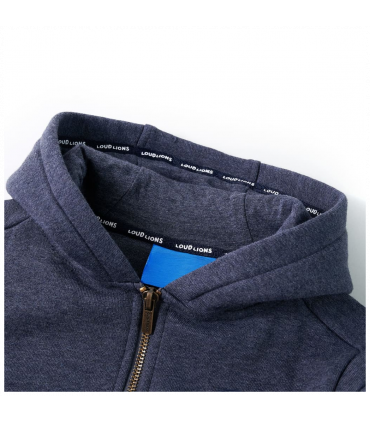 Kids' Hooded Sweatshirt with Zip Dark Blue Melange 92