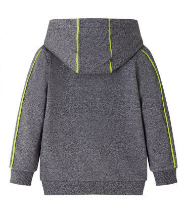 Kids' Hooded Sweatshirt with Zip Grey Melange 104