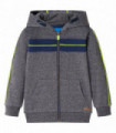 Kids' Hooded Sweatshirt with Zip Grey Melange 116