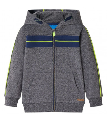 Kids' Hooded Sweatshirt with Zip Grey Melange 92