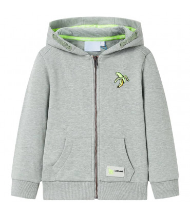 Kids' Hooded Sweatshirt with Zip Light Khaki Melange 104