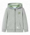 Kids' Hooded Sweatshirt with Zip Light Khaki Melange 128