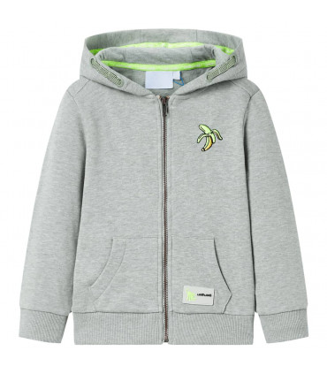 Kids' Hooded Sweatshirt with Zip Light Khaki Melange 92