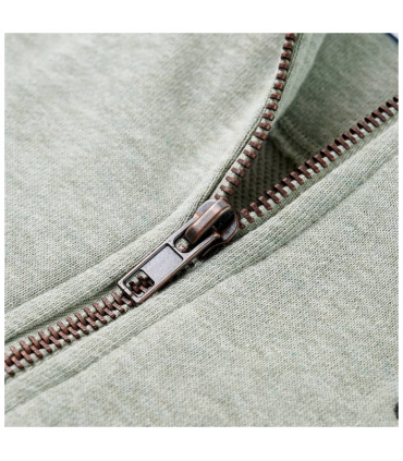 Kids' Hooded Sweatshirt with Zip Light Khaki Melange 92