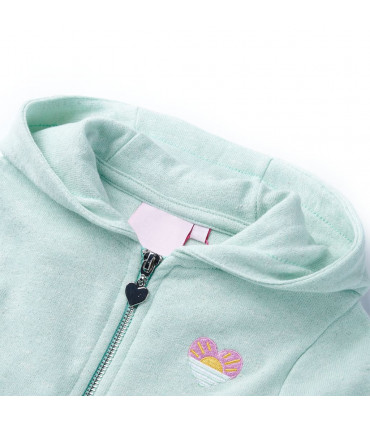 Kids' Hooded Sweatshirt with Zip Light Mint Mix 104