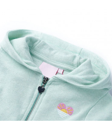 Kids' Hooded Sweatshirt with Zip Light Mint Mix 116
