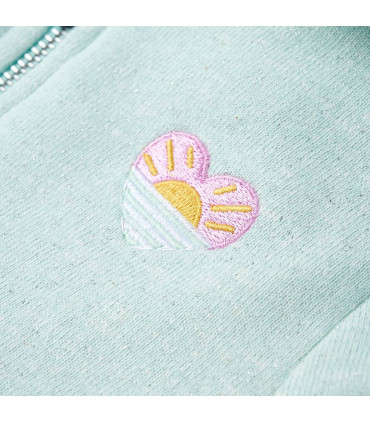 Kids' Hooded Sweatshirt with Zip Light Mint Mix 116