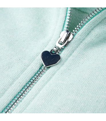 Kids' Hooded Sweatshirt with Zip Light Mint Mix 116