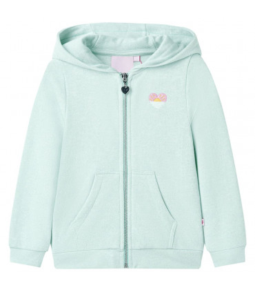 Kids' Hooded Sweatshirt with Zip Light Mint Mix 92