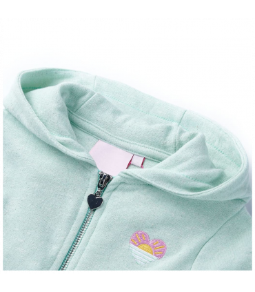 Kids' Hooded Sweatshirt with Zip Light Mint Mix 92