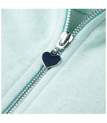 Kids' Hooded Sweatshirt with Zip Light Mint Mix 92