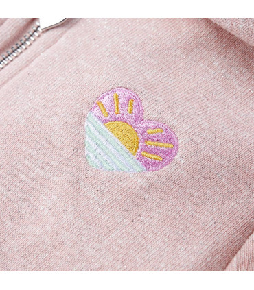 Kids' Hooded Sweatshirt with Zip Light Pink Mix 104