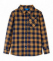 Kids' Plaid Shirt Cognac and Blue 104