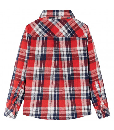 Kids' Plaid Shirt Red and Navy 104