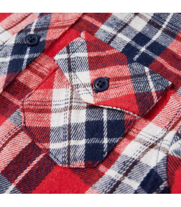Kids' Plaid Shirt Red and Navy 104