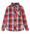 Kids' Plaid Shirt Red and Navy 116