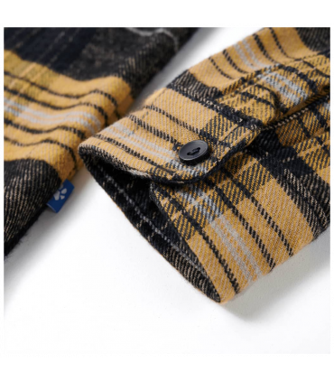 Kids' Plaid Shirt Yellow and Black 116