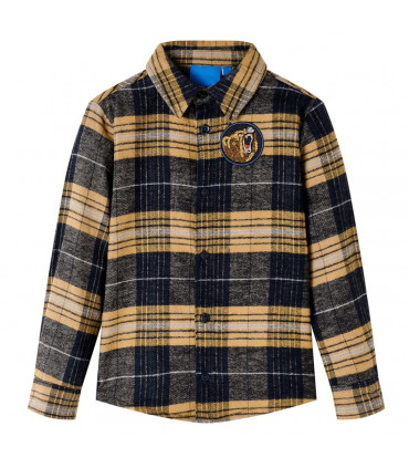 Kids' Plaid Shirt Yellow and Black 92