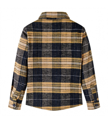 Kids' Plaid Shirt Yellow and Black 92