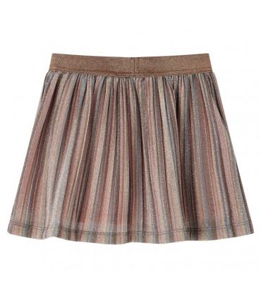 Kids' Pleated Skirt with Glitters Brown and Pink 104